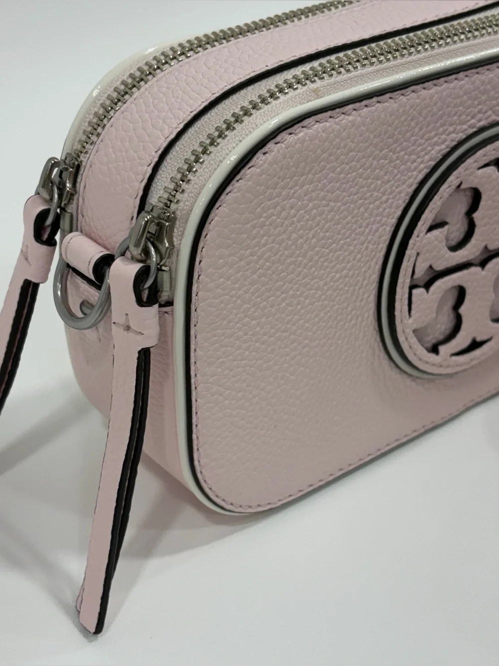 Tory Burch Mini Miller Leather Crossbody Bag Pale Pink